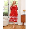 Ekouaer Women’s House Dress with Pockets(Red+white)
