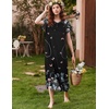 Ekouaer Womens Nightgown Long Nightgowns Full Length Moo Moos with Pockets(Black Butterfly Floral)