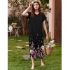 Ekouaer Womens Nightgown Long Nightgowns Full Length Moo Moos with Pockets(Black Floral)