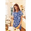 Ekouaer Womens Nightgown Long Nightgowns Full Length Moo Moos with Pockets(Blue Bohemian Flowers)