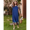 Ekouaer Womens Nightgown Long Nightgowns Full Length Moo Moos with Pockets(Blue Floral)