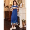 Ekouaer Womens Nightgown Long Nightgowns Full Length Moo Moos with Pockets(Blue Floral)