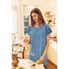 Ekouaer Womens Nightgown Long Nightgowns Full Length Moo Moos with Pockets(Blue Ink Flower)