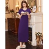 Ekouaer Womens Nightgown Long Nightgowns Full Length Moo Moos with Pockets(Dark Violet)