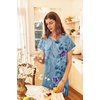Ekouaer Womens Nightgown Long Nightgowns Full Length Moo Moos with Pockets(Light Blue Flower)