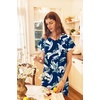 Ekouaer Womens Nightgown Long Nightgowns Full Length Moo Moos with Pockets(Navy Leaves)