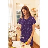 Ekouaer Womens Nightgown Long Nightgowns Full Length Moo Moos with Pockets(Purple Flower)
