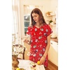 Ekouaer Womens Nightgown Long Nightgowns Full Length Moo Moos with Pockets(Red Snowman)