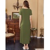 Ekouaer Womens Nursing Dress Breastfeeding Summer V Neck Maternity Dresses(Army Green)