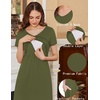 Ekouaer Womens Nursing Dress Breastfeeding Summer V Neck Maternity Dresses(Army Green)
