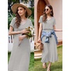 Ekouaer Womens Nursing Dress Breastfeeding Summer V Neck Maternity Dresses(Black Stripe)