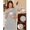 Ekouaer Womens Nursing Dress Breastfeeding Summer V Neck Maternity Dresses(Black Stripe)