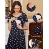 Ekouaer Womens Nursing Dress Breastfeeding Summer V Neck Maternity Dresses(Black-floral-white)