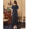 Ekouaer Womens Nursing Dress Breastfeeding Summer V Neck Maternity Dresses(Black-floral-white)