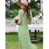 Ekouaer Womens Nursing Dress Breastfeeding Summer V Neck Maternity Dresses(Green Floral)