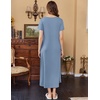 Ekouaer Womens Nursing Dress Breastfeeding Summer V Neck Maternity Dresses(Grey Blue)