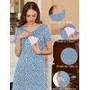 Ekouaer Womens Nursing Dress Breastfeeding Summer V Neck Maternity Dresses(Light Blue Floral)