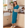 Ekouaer Womens Nursing Dress Breastfeeding Summer V Neck Maternity Dresses(Teal)