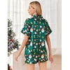 Ekouaer Womens Pajamas Silk Satin Short Sleeve Button Down Pjs Shorts Set(Christmas Green)