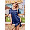 Ekouaer Women’s Satin Nightgowns V Neck Sleepshirt Short Sleeve Nightshirts(Champlain Color)