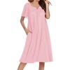 Ekouaer Moo Moos for Women Short Sleeve House Dress with Pockets(Light Pink)