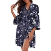 Navy Blue White Floral