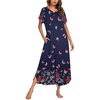 Ekouaer Womens Nightgown Long Nightgowns Full Length Moo Moos with Pockets(Black Butterfly)