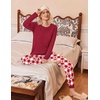 Ekouaer 2 Pack Womens Pajama Sets Long Sleeve Pjs Soft Comfy Lounge Set(Bow + Heart)