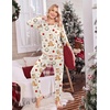 Ekouaer Christmas Pajamas Women Holiday Long Sleeve Sleepwear Lounge Pj Set(Christmas Apricot Kittens)