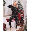 Ekouaer Christmas Pajamas Women Holiday Long Sleeve Sleepwear Lounge Pj Set(Christmas Black Candy Canes)