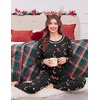 Ekouaer Christmas Pajamas Women Holiday Long Sleeve Sleepwear Lounge Pj Set(Christmas Black Candy Canes)