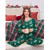 Ekouaer Christmas Pajamas Women Holiday Long Sleeve Sleepwear Lounge Pj Set(Christmas Green Puppies)