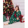 Ekouaer Christmas Pajamas Women Holiday Long Sleeve Sleepwear Lounge Pj Set(Christmas Green Puppies)