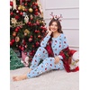 Ekouaer Christmas Pajamas Women Holiday Long Sleeve Sleepwear Lounge Pj Set(Christmas Light Blue Snowman)