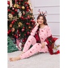Ekouaer Christmas Pajamas Women Holiday Long Sleeve Sleepwear Lounge Pj Set(Christmas Pink Candy Canes)