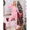 Ekouaer Christmas Pajamas Women Holiday Long Sleeve Sleepwear Lounge Pj Set(Christmas Pink Candy Canes)