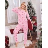 Ekouaer Christmas Pajamas Women Holiday Long Sleeve Sleepwear Lounge Pj Set(Christmas Pink Snowflakes)