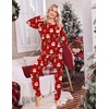 Ekouaer Christmas Pajamas Women Holiday Long Sleeve Sleepwear Lounge Pj Set(Christmas Red Santa)