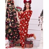 Ekouaer Christmas Pajamas Women Holiday Long Sleeve Sleepwear Lounge Pj Set(Christmas Red Santa)