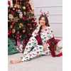 Ekouaer Christmas Pajamas Women Holiday Long Sleeve Sleepwear Lounge Pj Set(Christmas Red&green Bows)