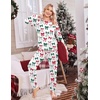 Ekouaer Christmas Pajamas Women Holiday Long Sleeve Sleepwear Lounge Pj Set(Christmas Red&green Bows)
