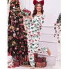 Ekouaer Christmas Pajamas Women Holiday Long Sleeve Sleepwear Lounge Pj Set(Christmas Red&green Bows)