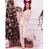 Ekouaer Christmas Pajamas Women Holiday Long Sleeve Sleepwear Lounge Pj Set(Christmas Tree on Pink)