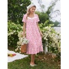 Ekouaer Cotton Long Nightgowns for Women Short Sleeve Night Gown Button House Dress Lace Trim Soft Sleep Shirt(Pink Floral)
