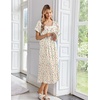 Ekouaer Cotton Long Nightgowns for Women Short Sleeve Night Gown Button House Dress Lace Trim Soft Sleep Shirt(Yellow Floral)