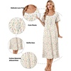 Ekouaer Cotton Long Nightgowns for Women Short Sleeve Night Gown Button House Dress Lace Trim Soft Sleep Shirt(Yellow Floral)