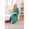 Ekouaer Long Nightgowns for Women Plus Size 3/4 Sleeve Night Gown | Winter Nightgown V Neck Sleepshirts Womens House Dress Maxi Night Shirts Soft Moo Moos for Women Full Length Lounge Dress(Christmas Green)