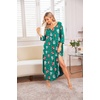 Ekouaer Long Nightgowns for Women Plus Size 3/4 Sleeve Night Gown | Winter Nightgown V Neck Sleepshirts Womens House Dress Maxi Night Shirts Soft Moo Moos for Women Full Length Lounge Dress(Christmas Green)