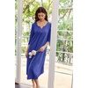 Ekouaer Long Nightgowns for Women Plus Size 3/4 Sleeve Night Gown | Winter Nightgown V Neck Sleepshirts Womens House Dress Maxi Night Shirts Soft Moo Moos for Women Full Length Lounge Dress(Blue)