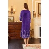 Ekouaer Long Nightgowns for Women Plus Size 3/4 Sleeve Night Gown | Winter Nightgown V Neck Sleepshirts Womens House Dress Maxi Night Shirts Soft Moo Moos for Women Full Length Lounge Dress(Violet Floral)